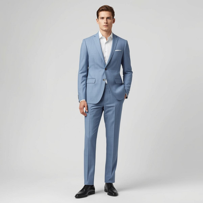 Terno Celeste Claro (Slim Fit, Moderno)